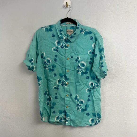 Quiksilver Other - Quiksilver Water Man Collection Mens Blue Short-Sleeve Button-Down Shirt Large